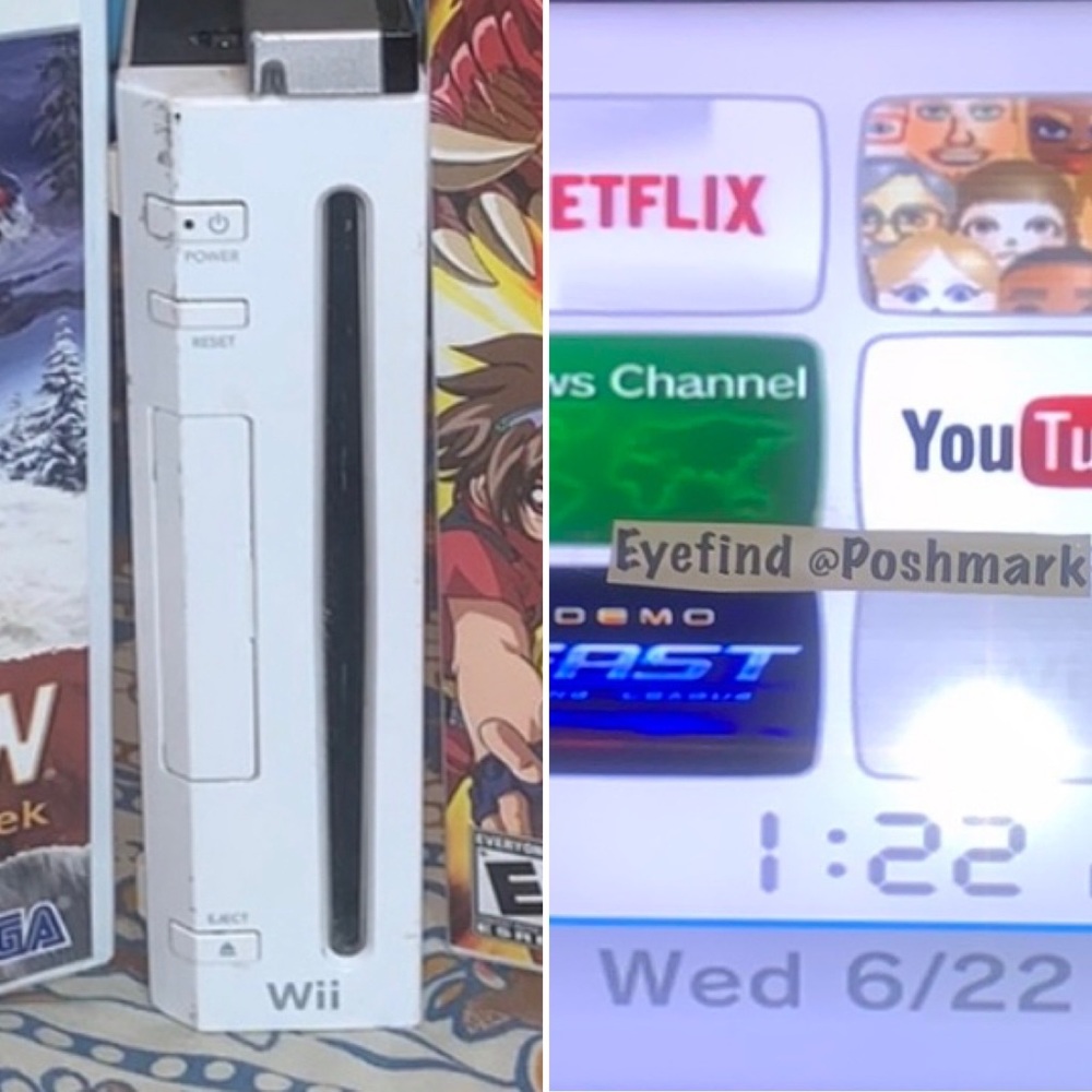 Nintendo WII game console w games Nancy Drew Bakugan Fishing Master game bundle